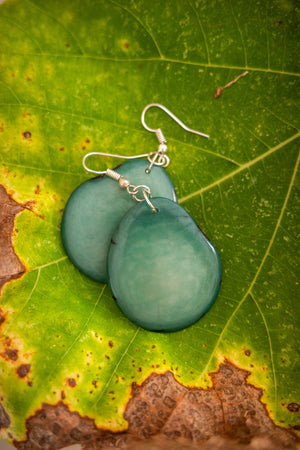 Pendientes Tagua Semillas Verde